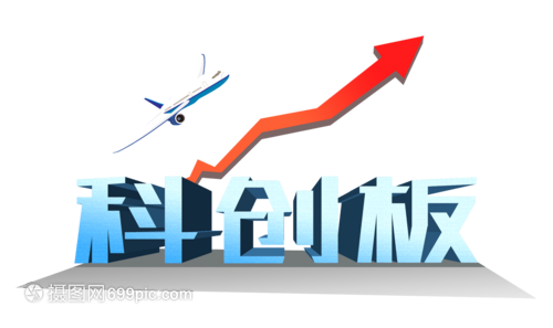 大气科创板蓝色立体字设计